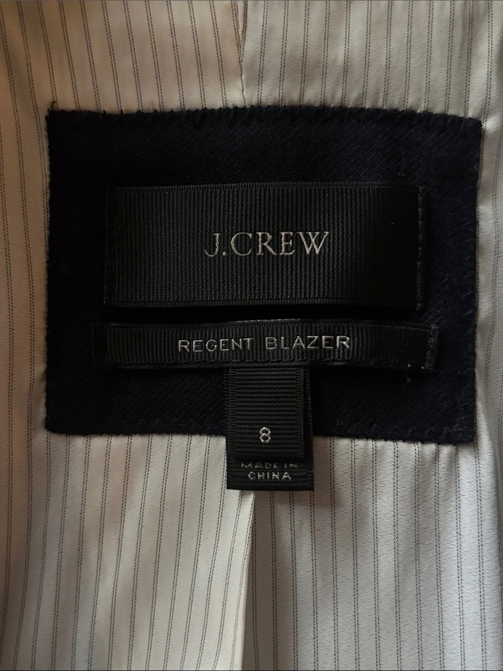 J.Crew Regent Blazer in Navy Blue Wool Bland Size 8 ~ Pristine